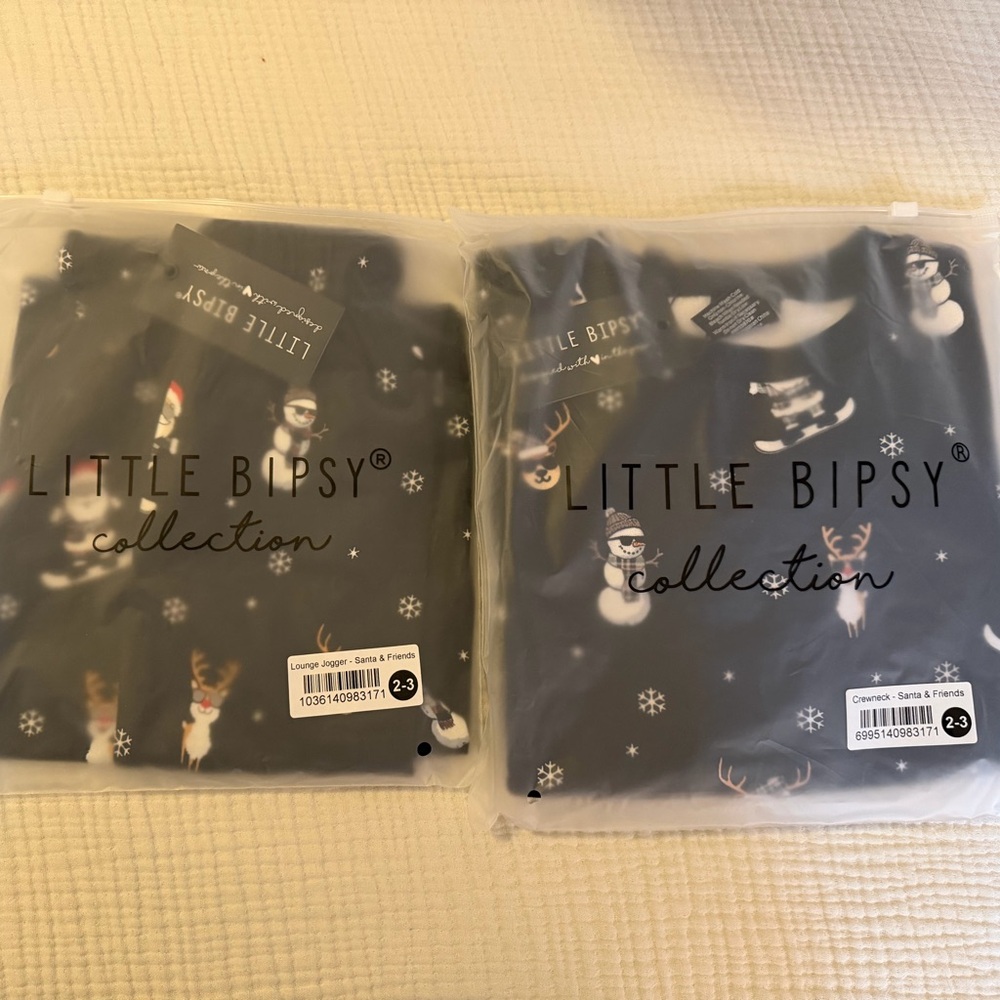 Little Bipsy Black Festive Jogger Set